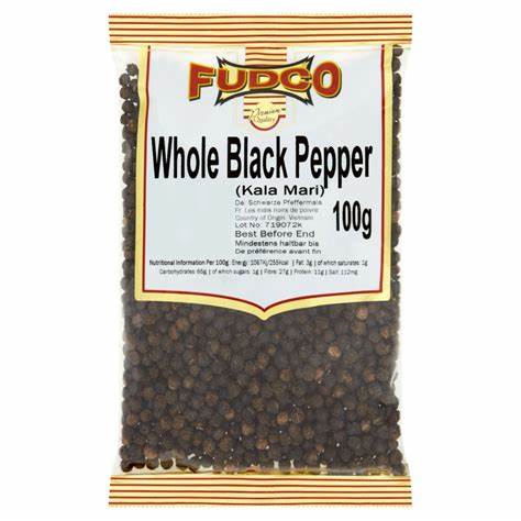 FUDCO WHOLE BLACK PEPPER 100G