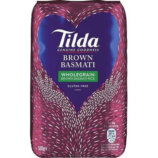 TILDA BROWN BASMATI RICE WHOLEGRAIN 500G