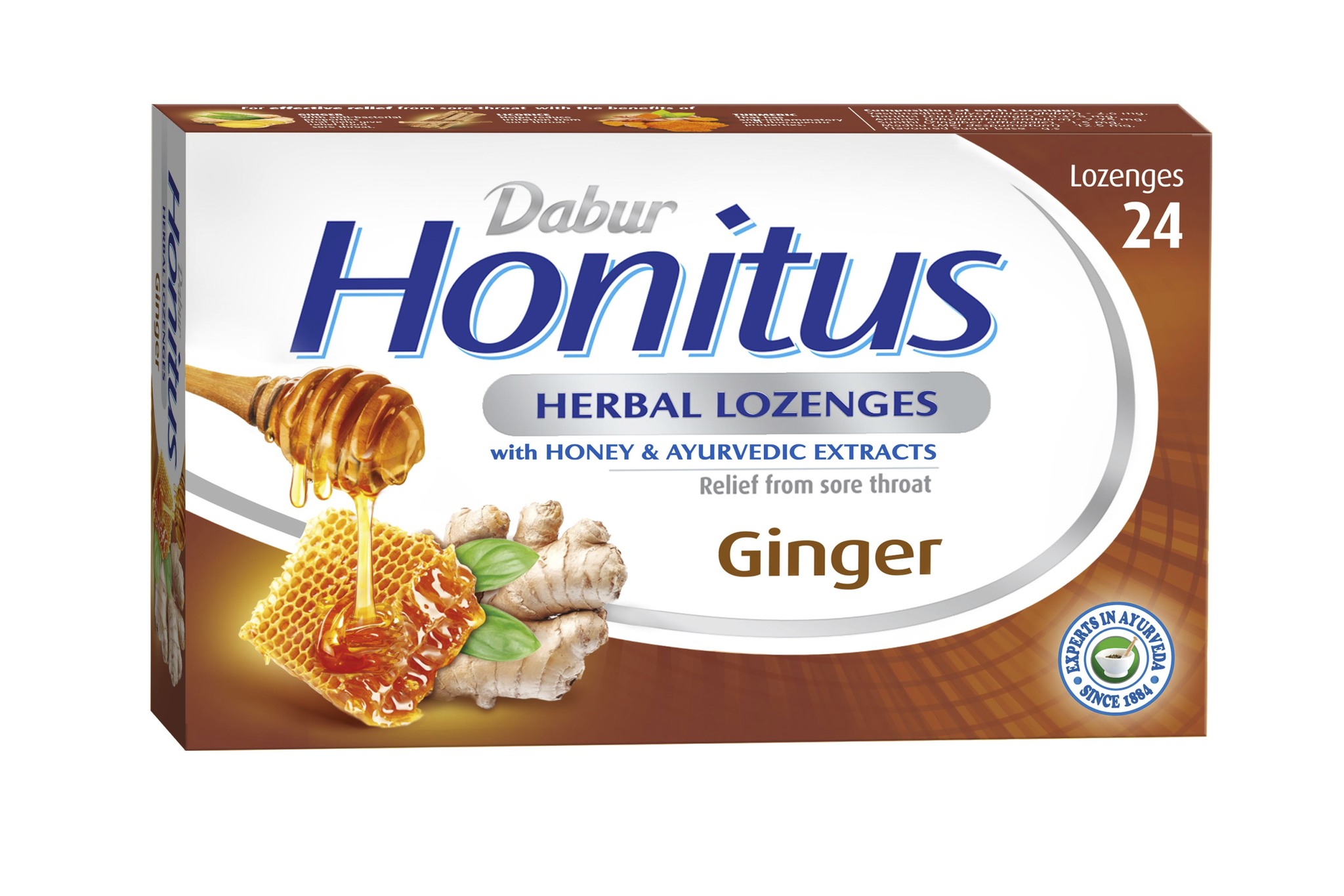 DABUR HONITUS HERBAL LOZENGES WITH GINGER 24PCS (60G)