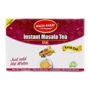 WAGH BAKRI INSTANT MASALA TEA 3 IN 1 KARAK CHAI 140G (10 SACHETS)