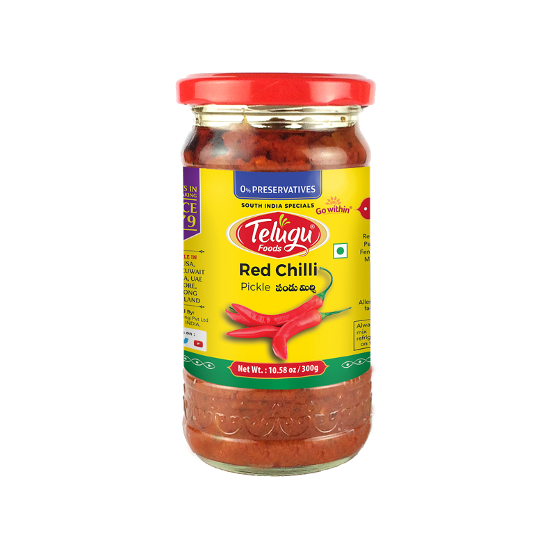 SWETHA TELUGU FOODS RED CHILLI PICKLE WITH GARLIC 300G