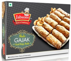 JABSONS SHAHI GAJAK GUD KAJU ROLLS 175G